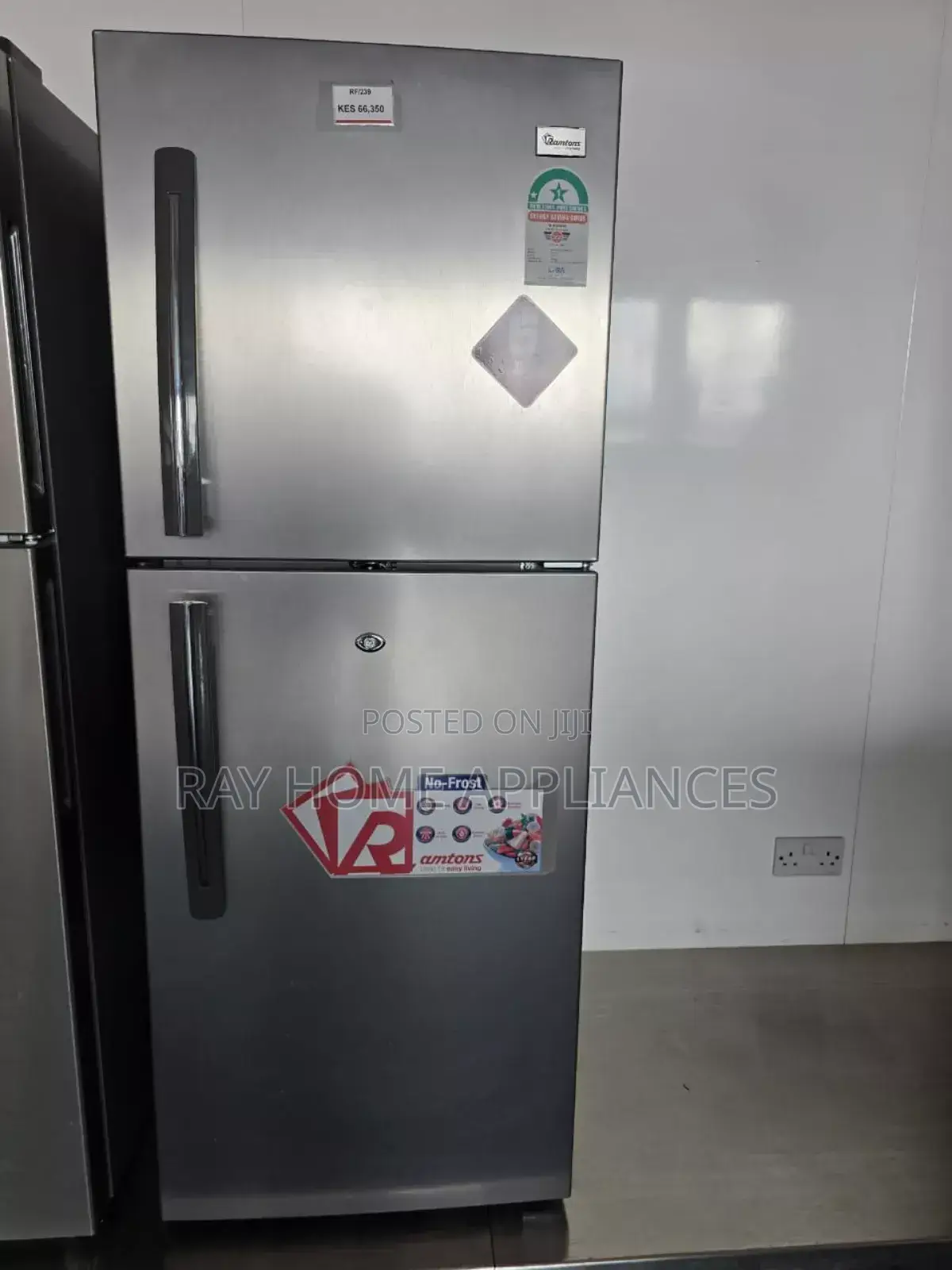 Ramtons Rf/239-196 Litres Doubledoor No Frost Fridge-Silver (1yr Wrty)