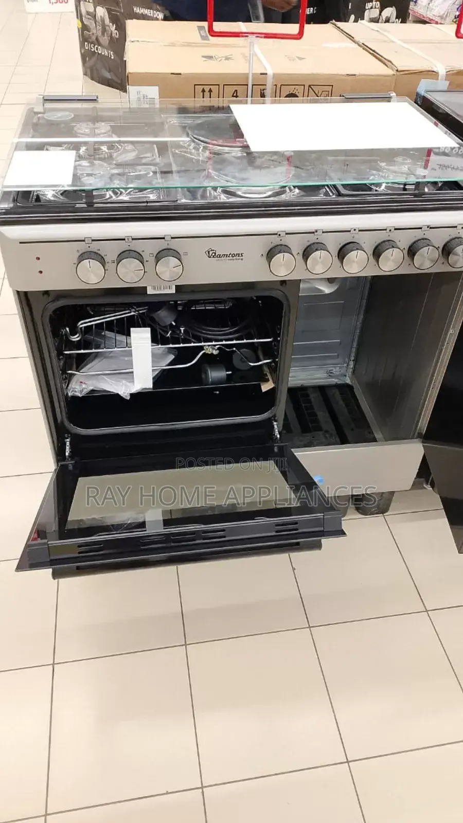 Ramtons Rf/496- 60*90 Stainless Steel Cooker (1yr Wrty)Gas Compartment