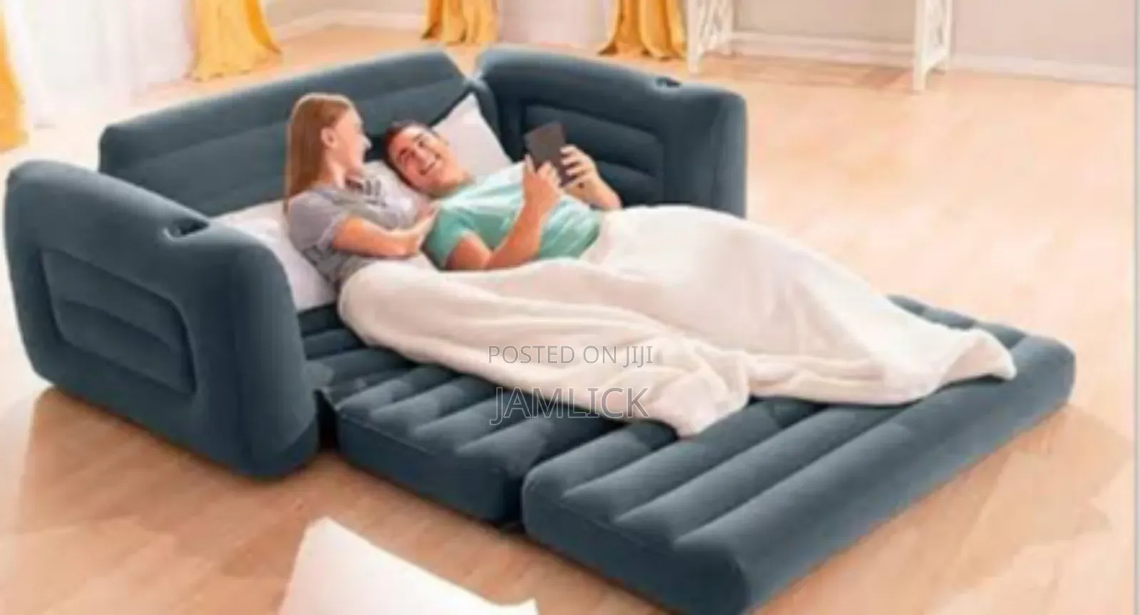 3-Seater Intex Inflatable Sofa | Pull-Out Electric Pump Included -Cr