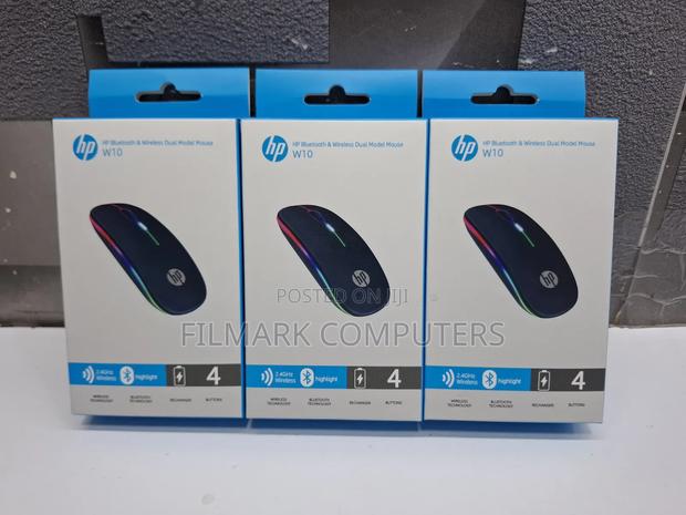 Hp Bluetooth And Wireless Dual Model Mouse W10 Rechargeable Mouse