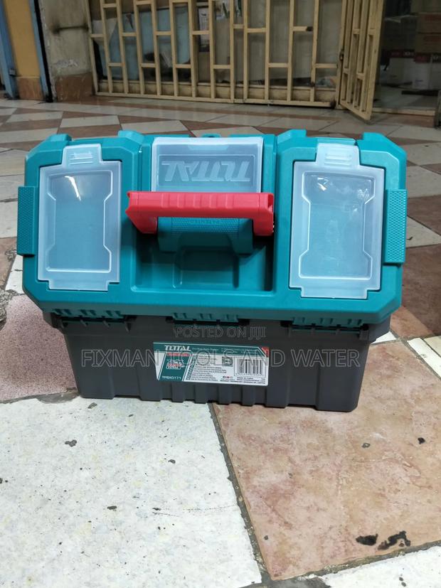 New Portable Tough Total Tools Box 17" Inches With Lockable Point - thumbnail 2