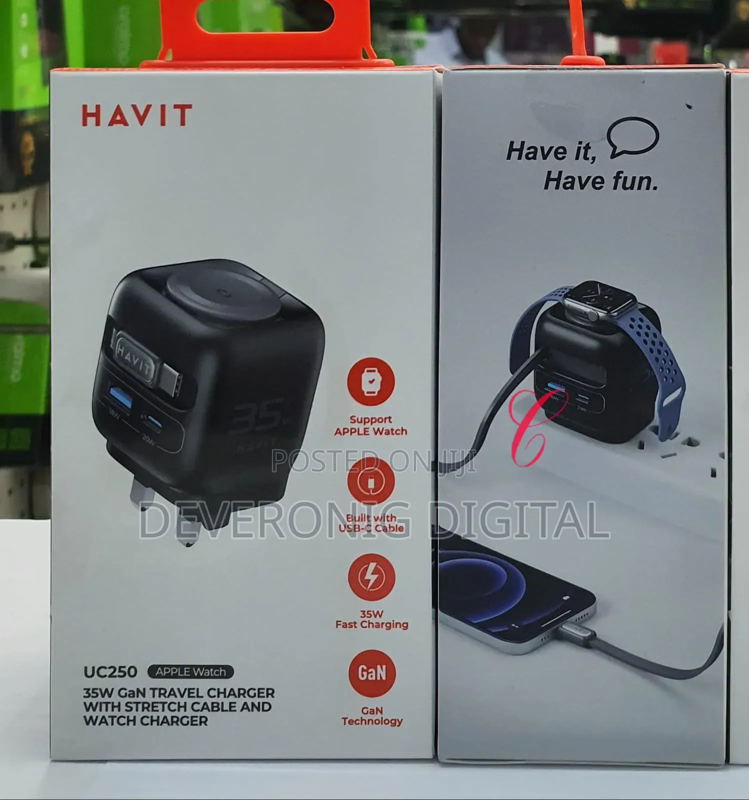 Havit Uc250 *35w Fast Charging Travel Charger With Apple Watch Charger