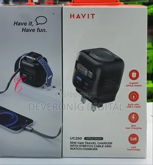 Havit Uc250 *35w Fast Charging Travel Charger With Apple Watch Charger