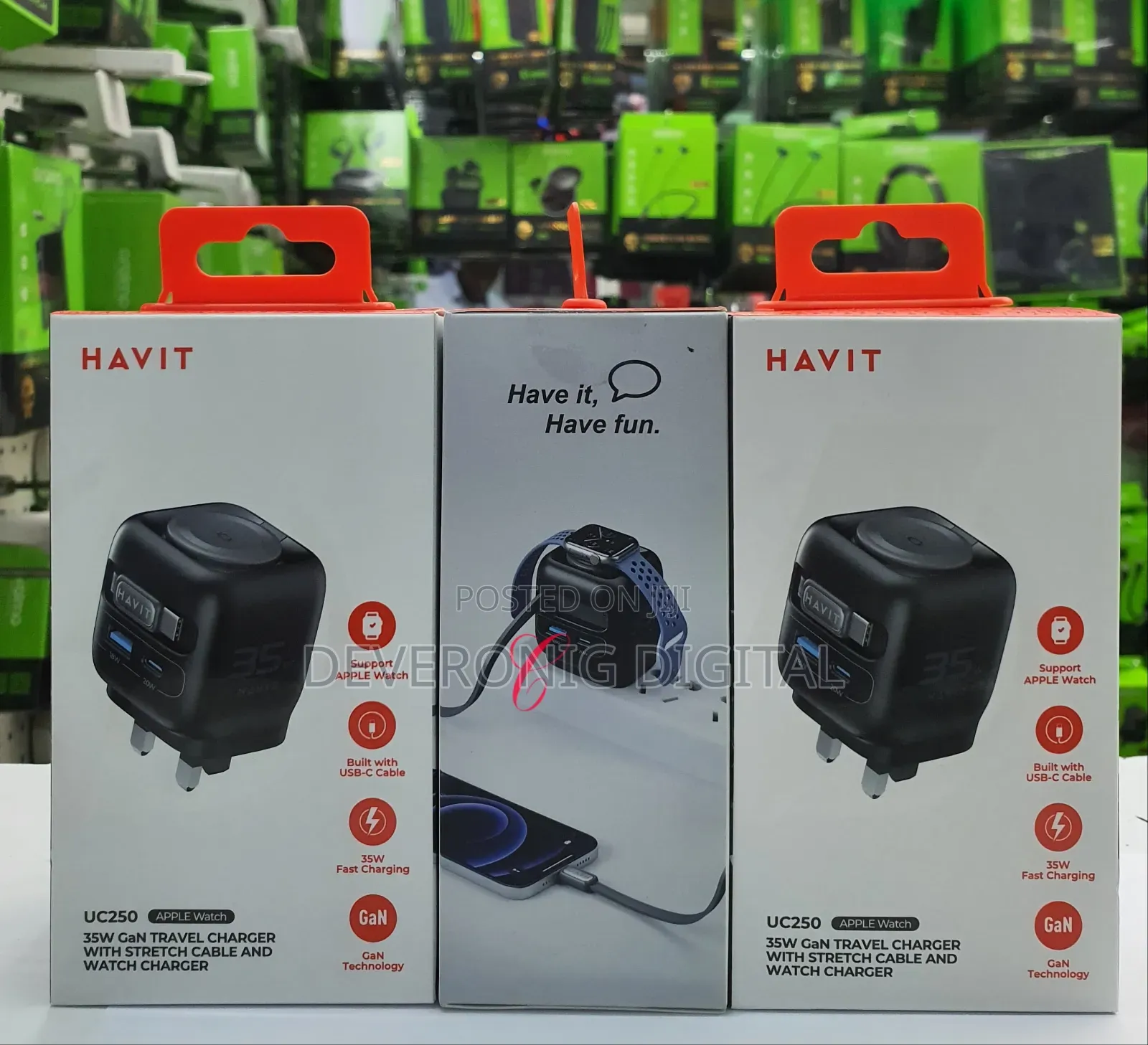 Havit Uc250 *35w Fast Charging Travel Charger With Apple Watch Charger