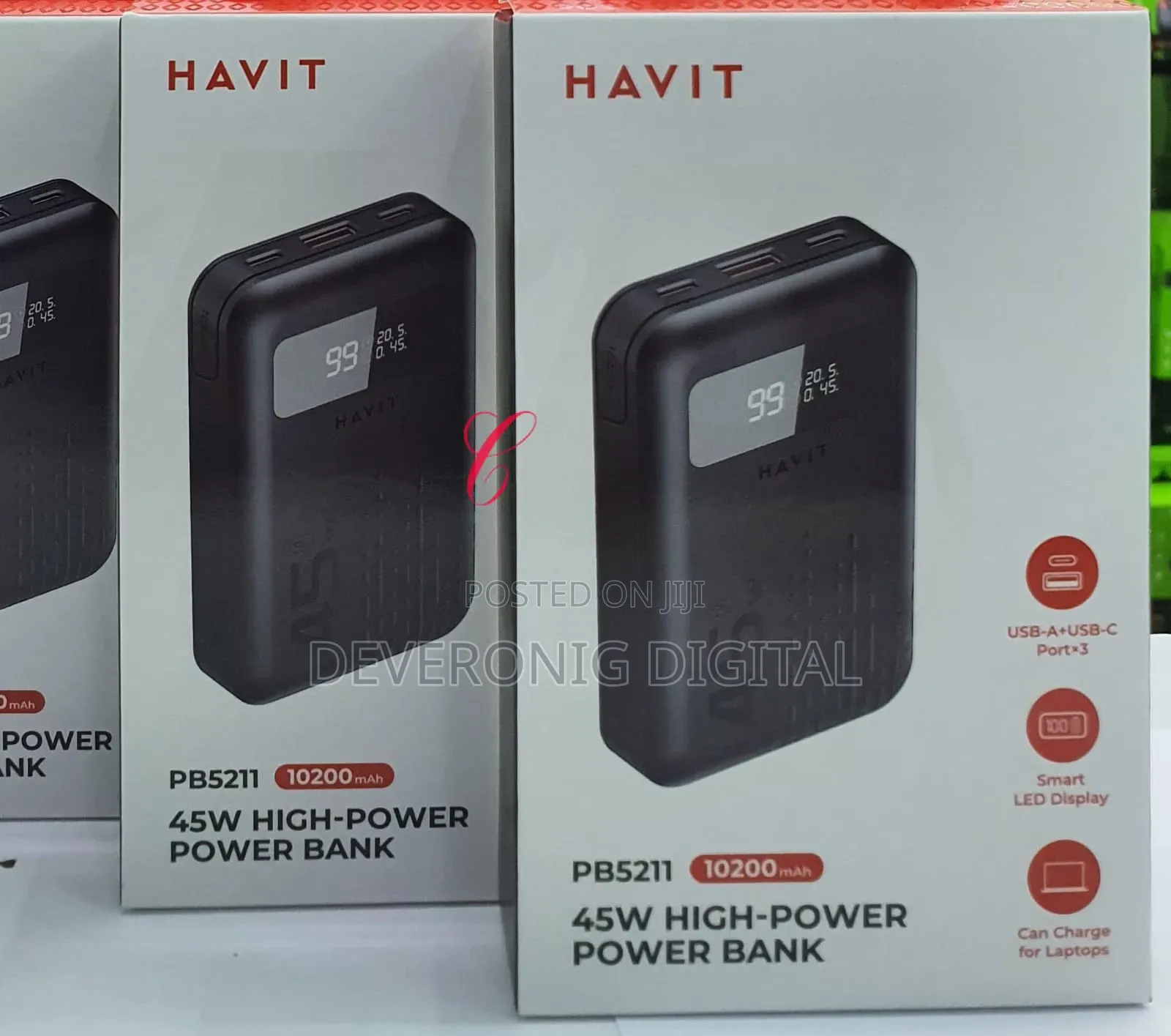 Havit Pb5211,45w 10,200mah Laptop Charge High-Power Power Bank
