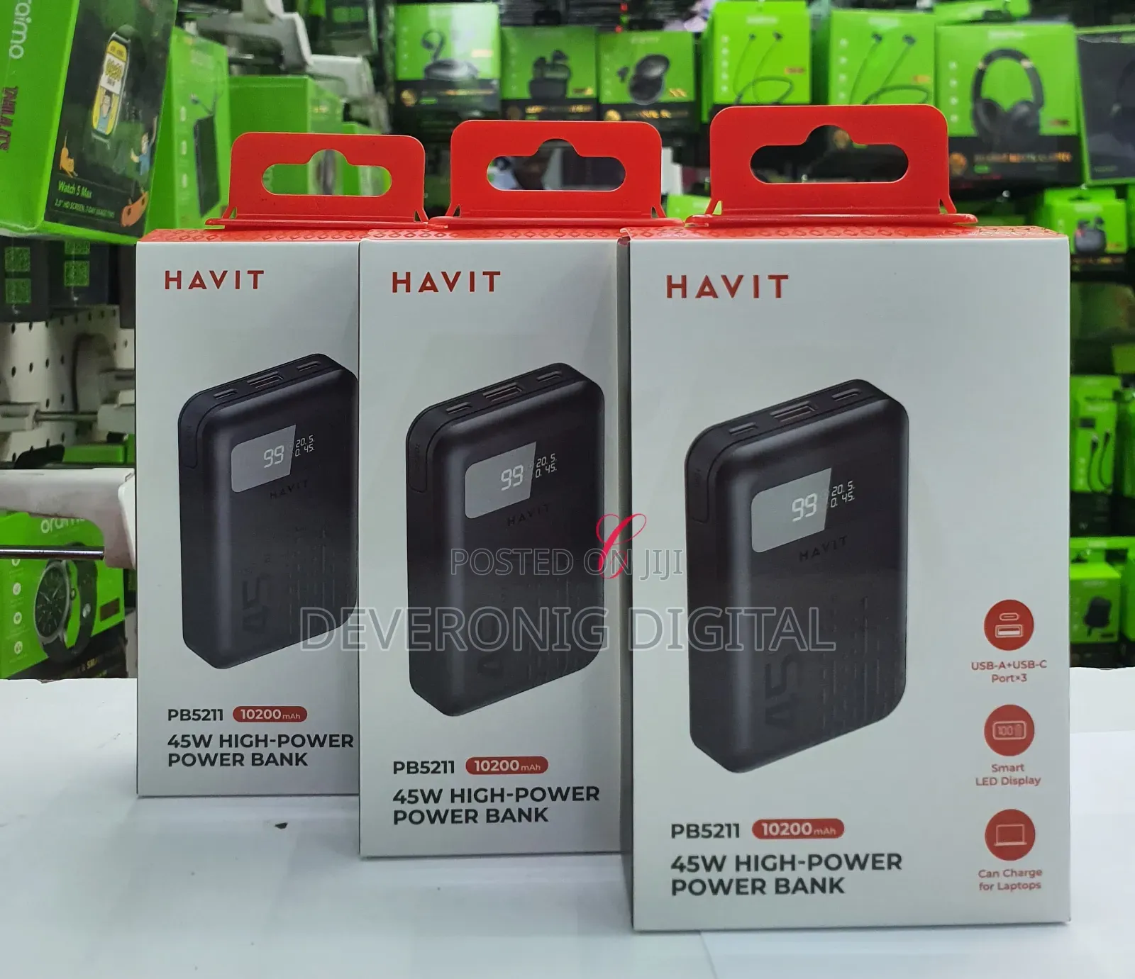 Havit Pb5211,45w 10,200mah Laptop Charge High-Power Power Bank