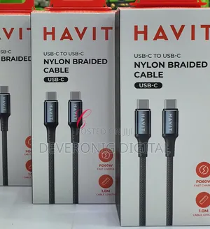 Havit Cb6310 60w Type C to Type C Aluminium Alloy Nylon Braided Cable