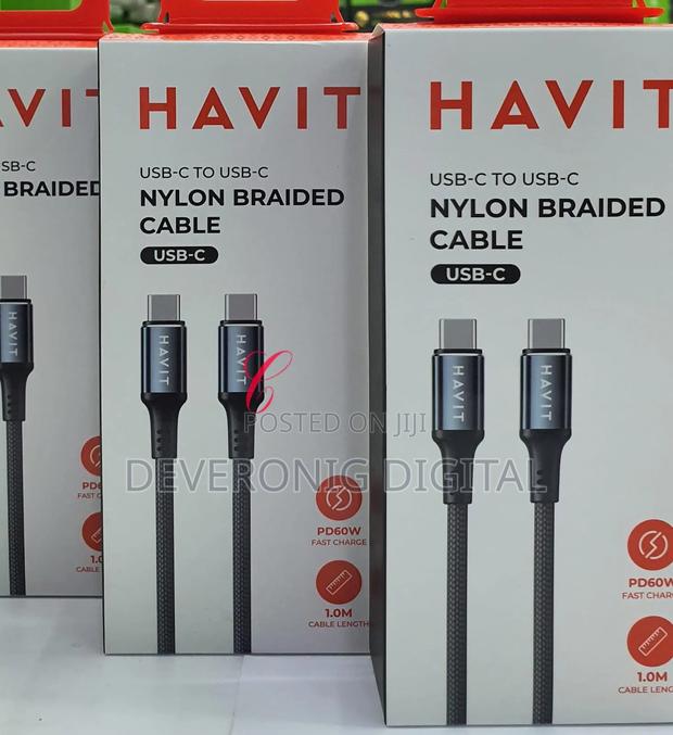 Havit Cb6310 60w Type C to Type C Aluminium Alloy Nylon Braided Cable - main view