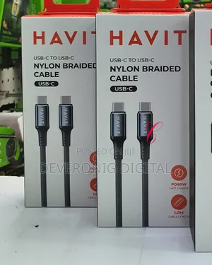 Havit Cb6310 60w Type C to Type C Aluminium Alloy Nylon Braided Cable