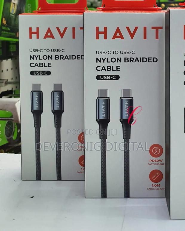 Havit Cb6310 60w Type C to Type C Aluminium Alloy Nylon Braided Cable - thumbnail 2