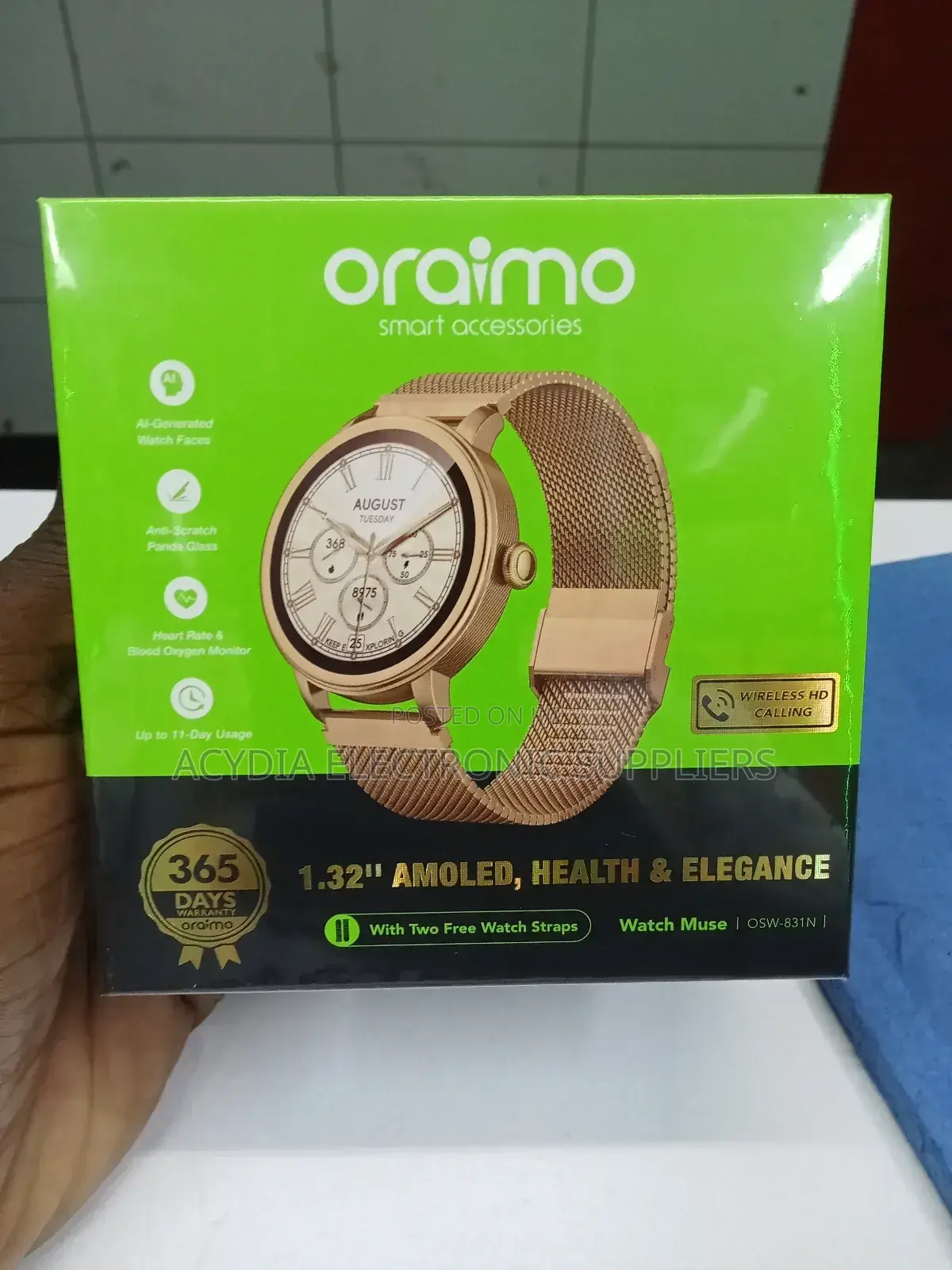 Oraimo Watch Muse Smart Watch With 1.32amoled Display, Heart Rate