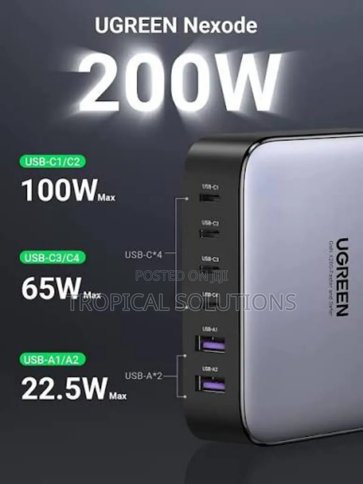 Ugreen Gan 200w Desktop Charger 6-Port Cd-271
