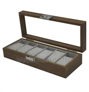 Watch Display Holder Organizer Box Clock Case Jewelry 6 Wooden Brown