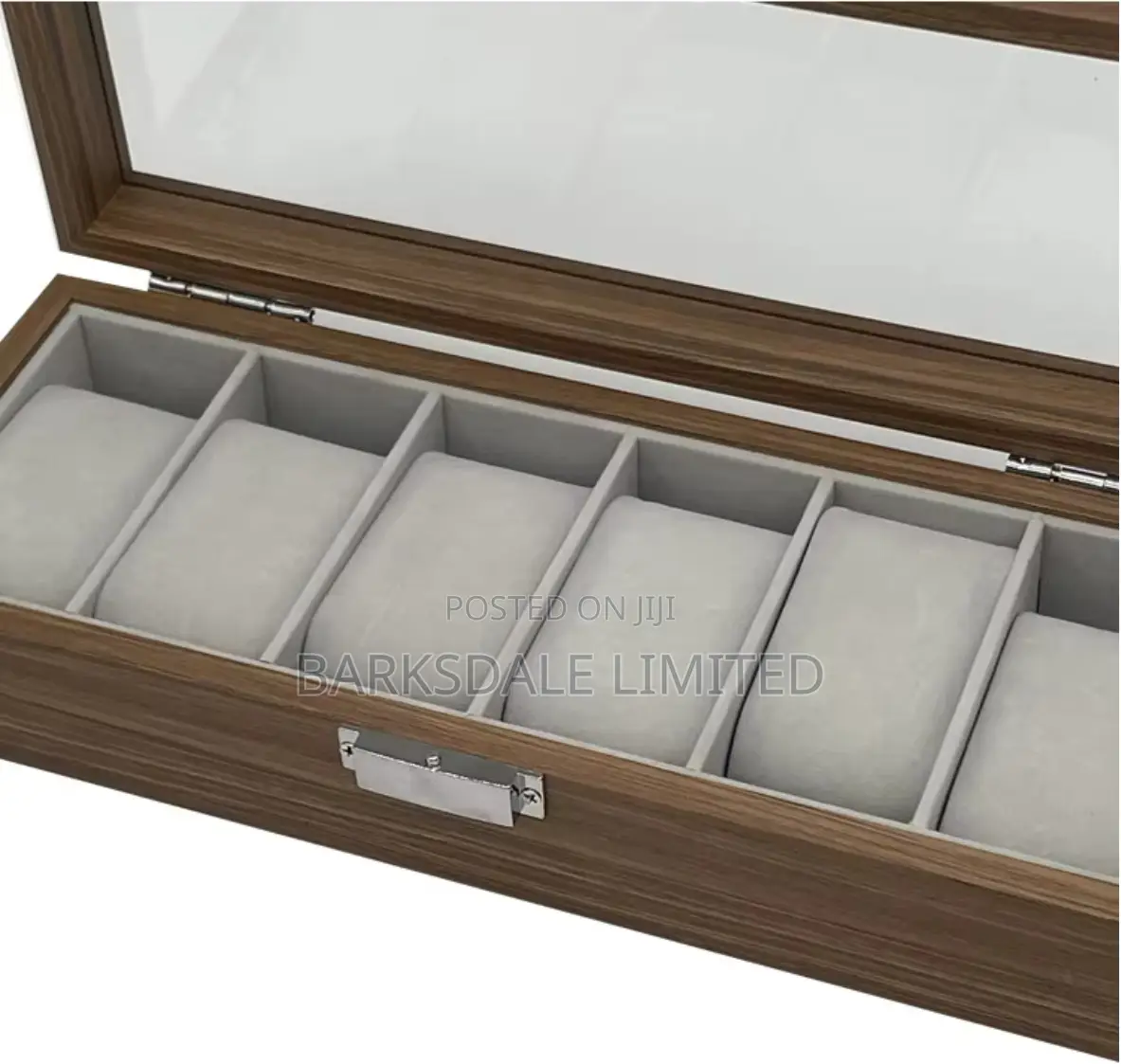 Watch Display Holder Organizer Box Clock Case Jewelry 6 Wooden Brown