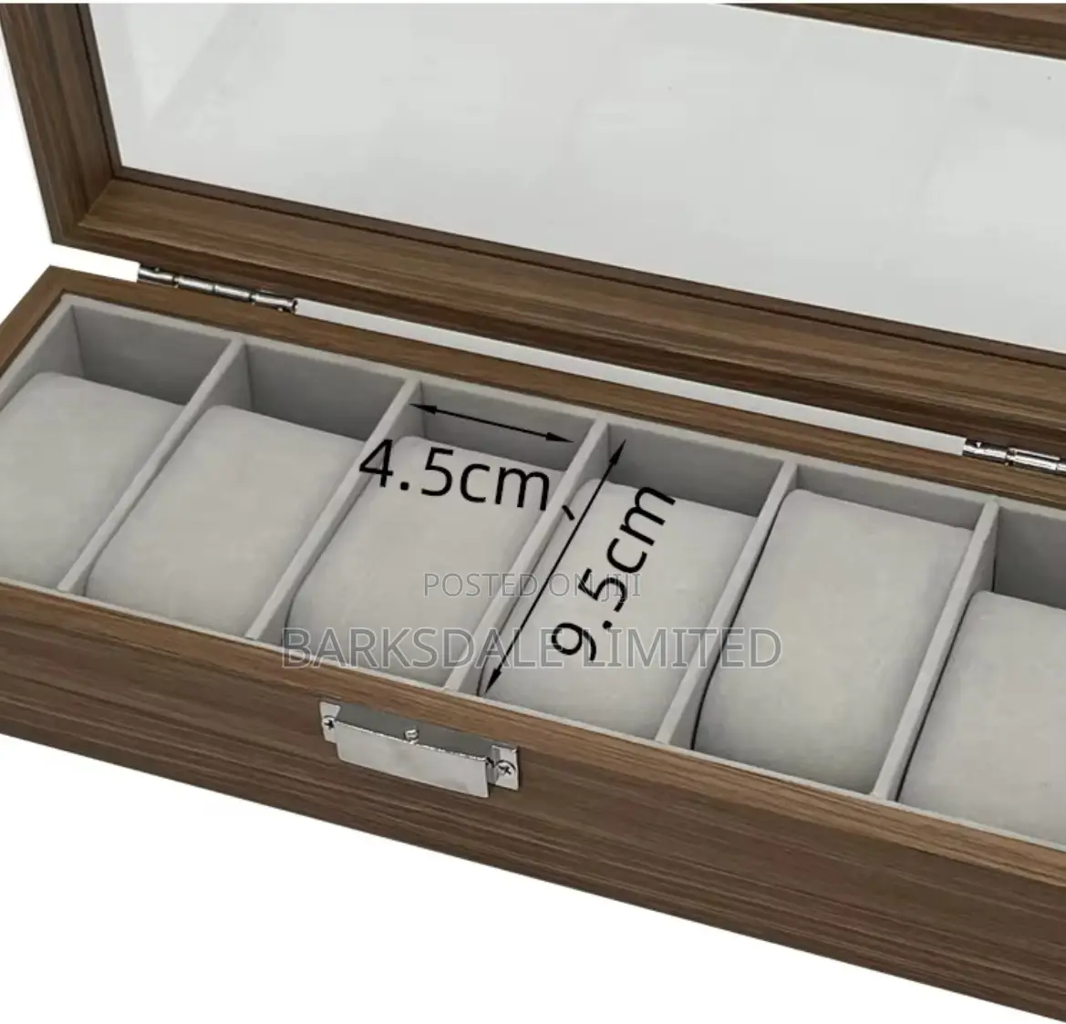 Watch Display Holder Organizer Box Clock Case Jewelry 6 Wooden Brown