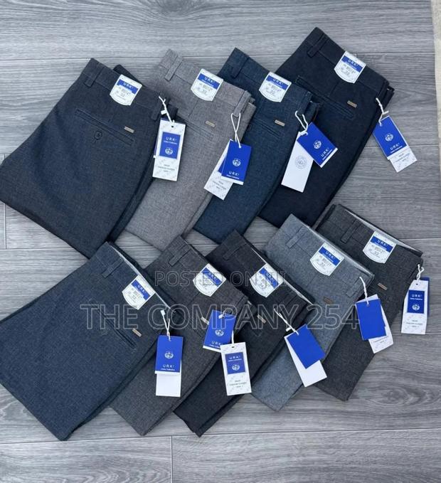 Quality Casual Cotton Checked Official Plain Trouser - thumbnail 2