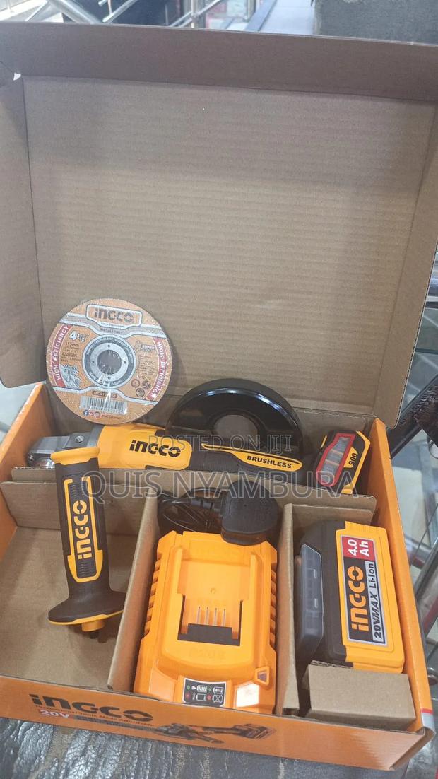 20v Cordless Ingco Grinder/ Electric Brushless Angle Grinder With Disc