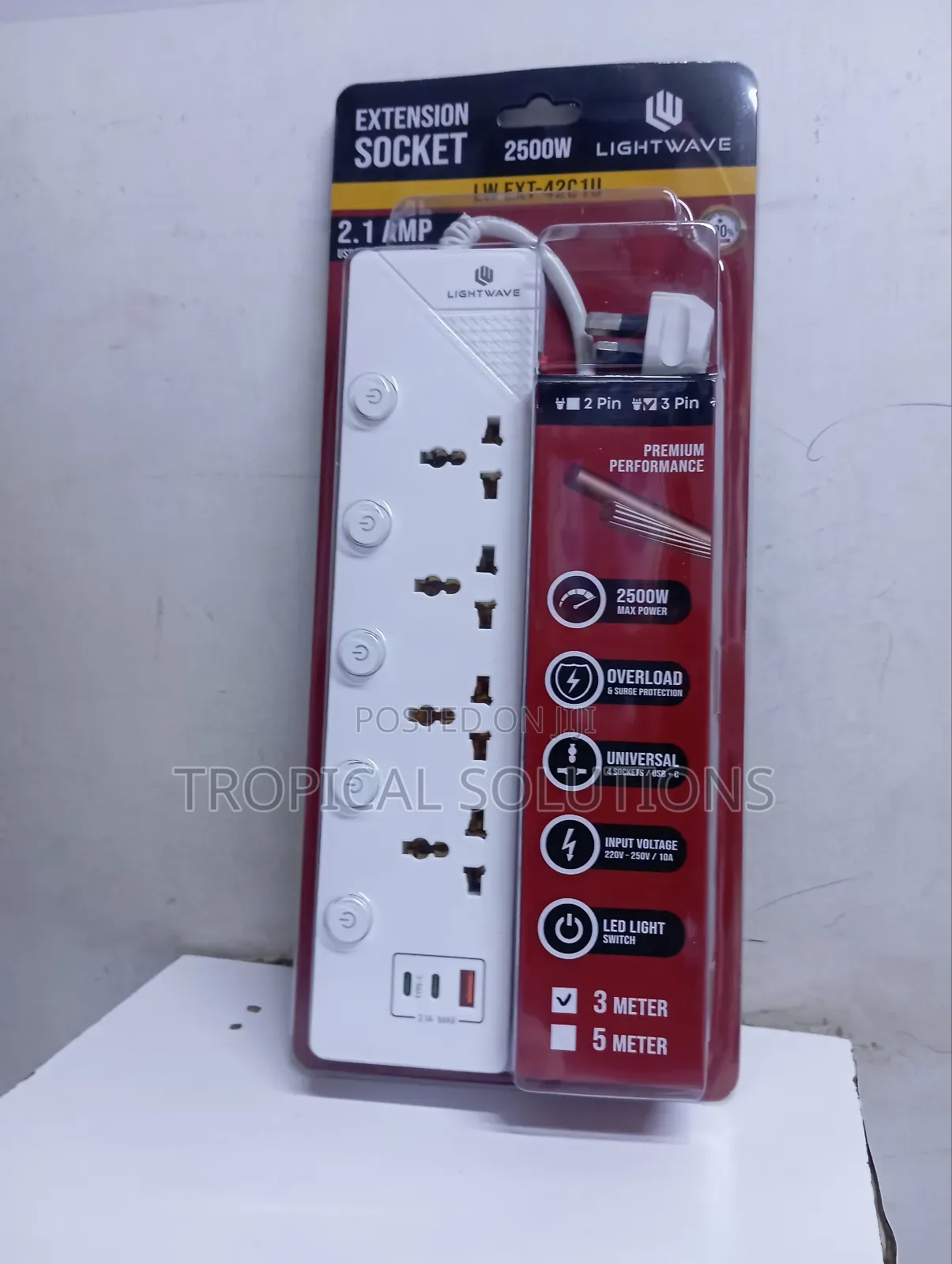 Light Wave Extension Socket 4 Way