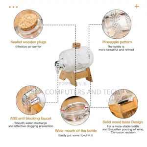 New Arrival5l Horizontal Glass Drum Barrel Dispenser