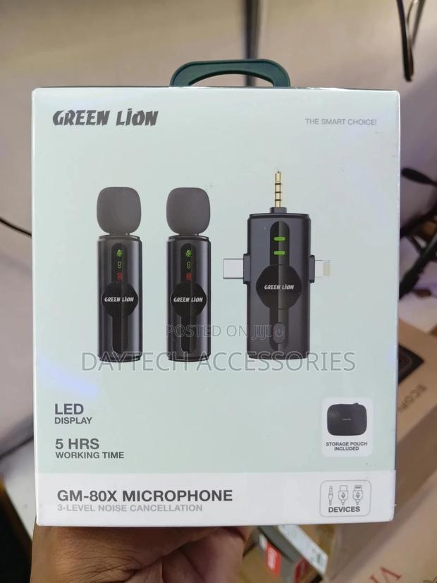 Green Lion 3-in-1 Dual Wireless Microphone Black