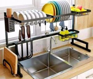 Stainless Steel Two Sink Drainer; 85cm Width/Over the Sink Dish Rack - thumbnail 2