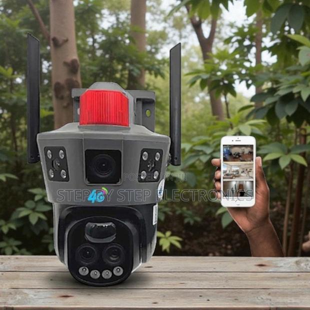 V380 Pro App Control Dual Lens Loud Speaker Siren Electric Camera