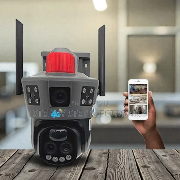 Instant Alerts System Dual Lens Loud Speaker Siren Electric Camera