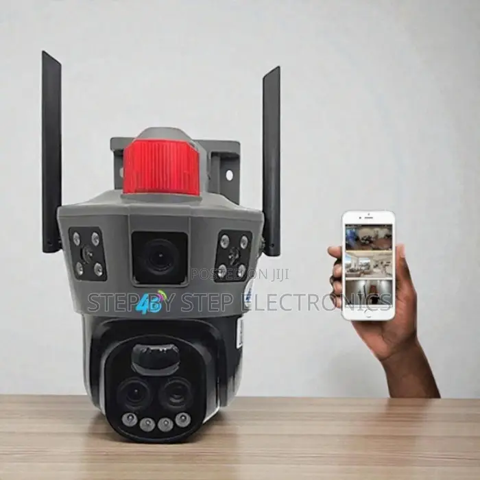 Stand Alone Secure Dual Lens Loud Speaker Siren Electric Camera