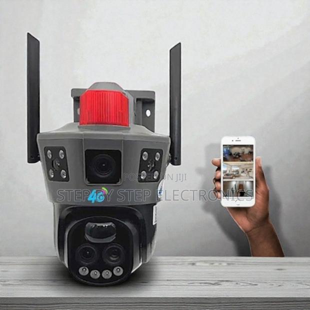 Easy Set Up Secure Dual Lens Loud Speaker Siren Electric Camera