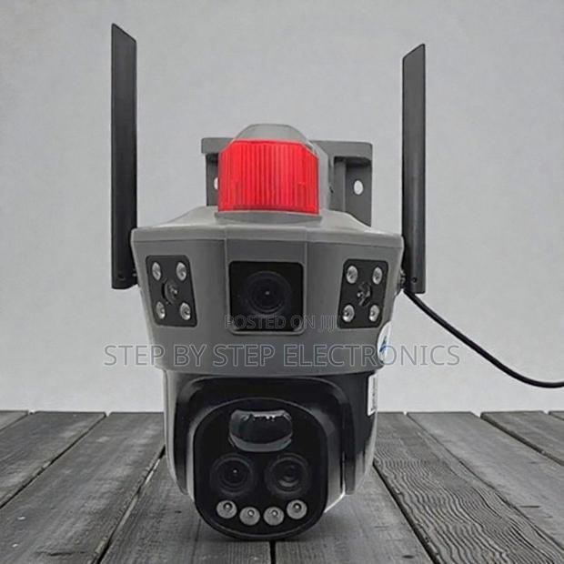 360-Degree Rotation Smart Dual Lens Loud Speaker Siren Electric Camera