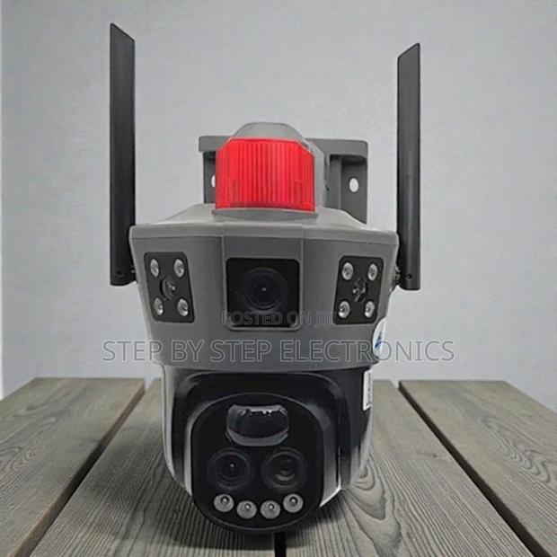 Alarm Warning Light Dual Lens Loud Speaker Siren Electric Camera