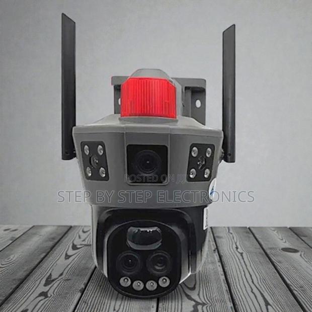 Alarm Warning Light Smart Dual Lens Loud Speaker Siren Electric Camera