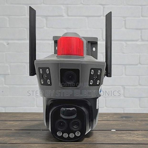 Built in Rechargeable Battery Smart Dual Lens Siren Electric Camera