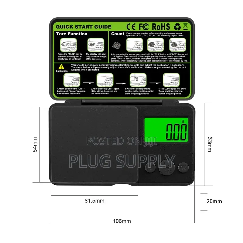 Zilla Top Flip Precision Digital Pocket Scale (0.01g-1kg)