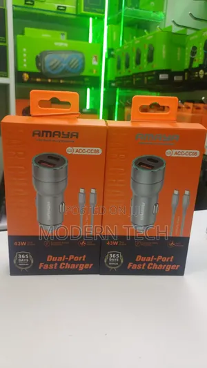 “Amaya Acc‐Cc08 Fast Car Charger (Usb-C + Usb-A)”