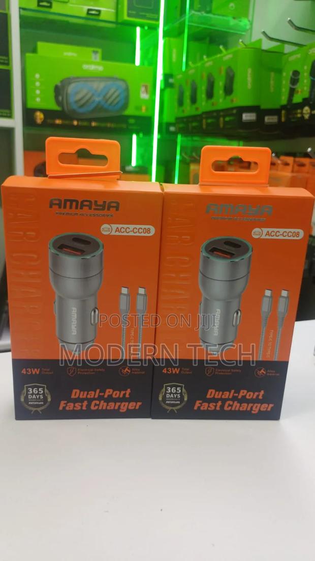 “Amaya Acc‐Cc08 Fast Car Charger (Usb-C + Usb-A)” - thumbnail 2