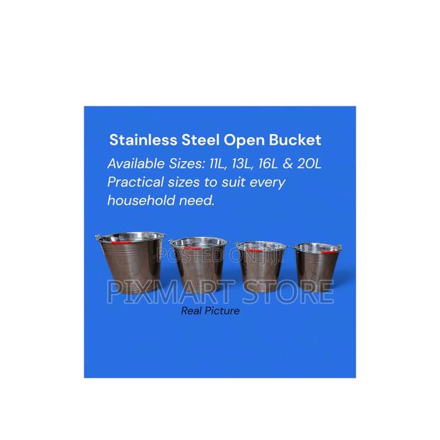 20l Stainless Steel Bucket With Handles – Easy to Carry Clean
