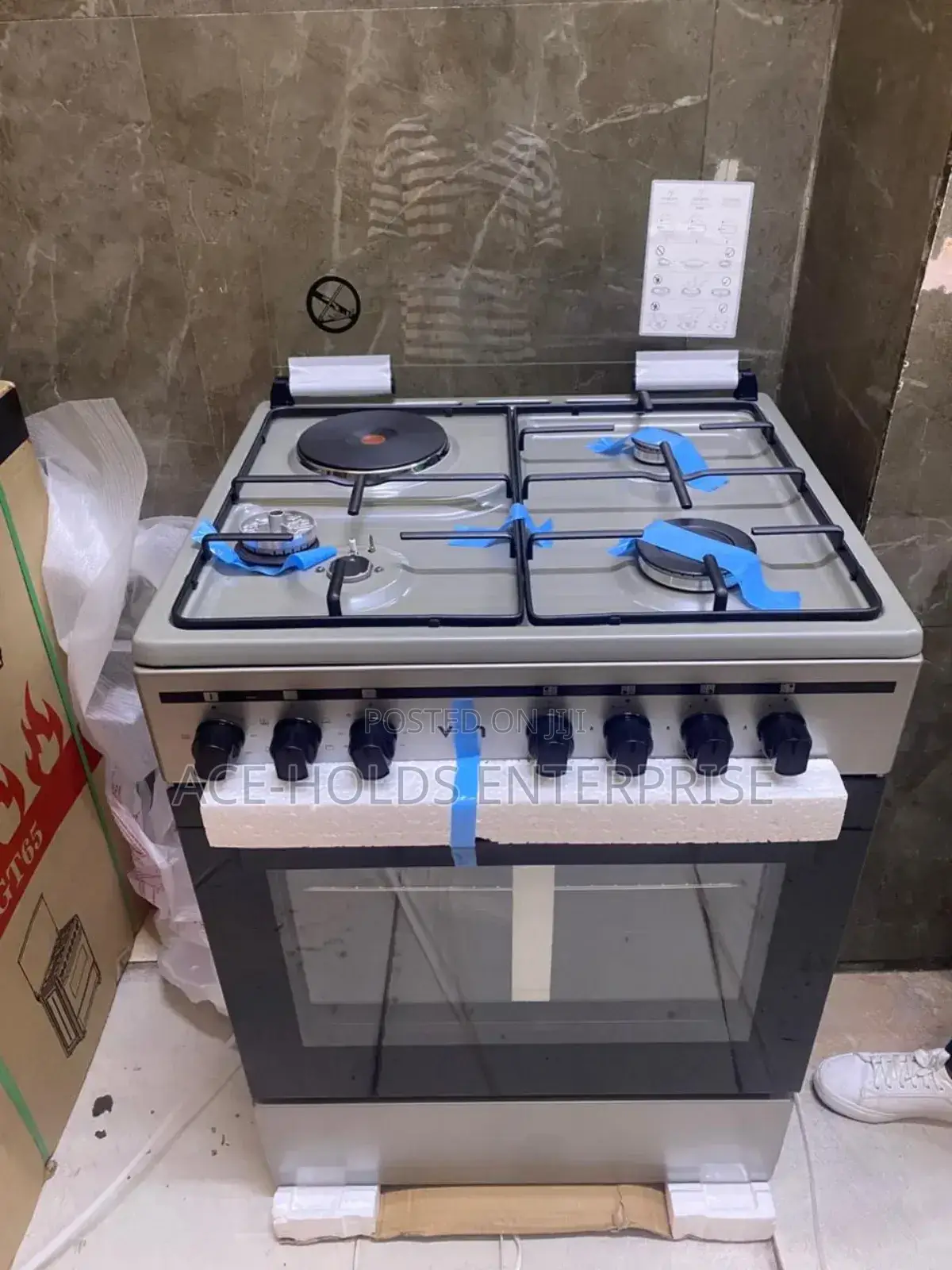 Von 3 Gas + 1 Hot Plate, Jet Valve Burner Safety Sensor Electric Oven