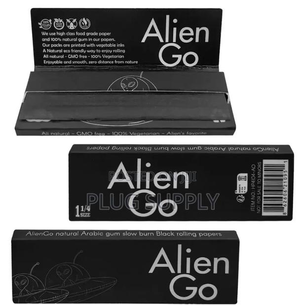 Alien Go 1 1/4 Size Black Rolling Papers - thumbnail 4