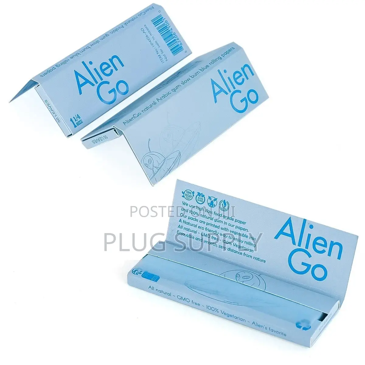 Alien Go 1 1/4 Size Blue Rolling Papers