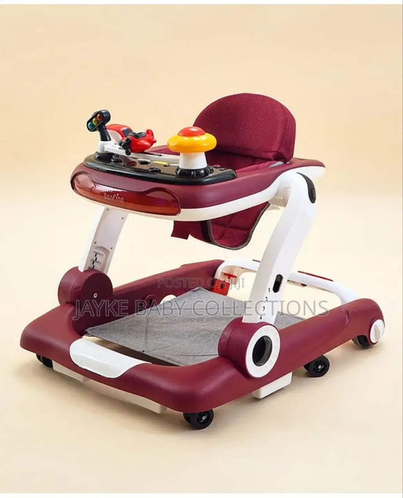 3-in-1 Height Adjustable Baby Walker With Anti-Rollover