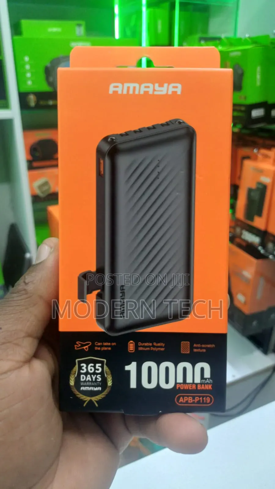 “Amaya 10,000mah Power Bank W/ Built-in Cables”
