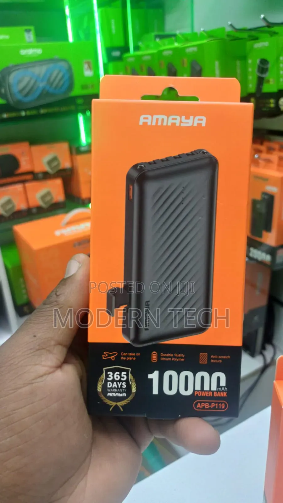 “Amaya 10,000mah Power Bank W/ Built-in Cables”
