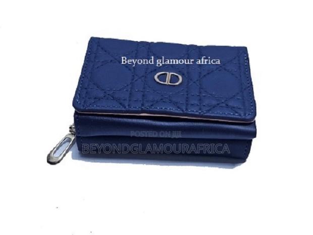 Women's Navy Blue Leather Wallet - main view