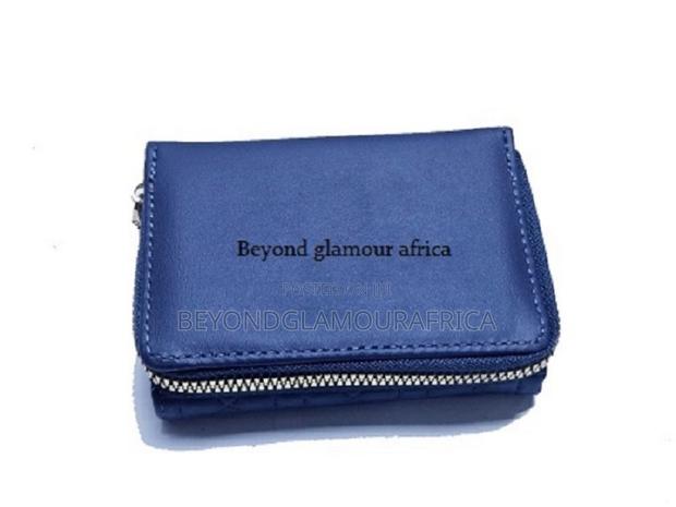 Women's Navy Blue Leather Wallet - thumbnail 3