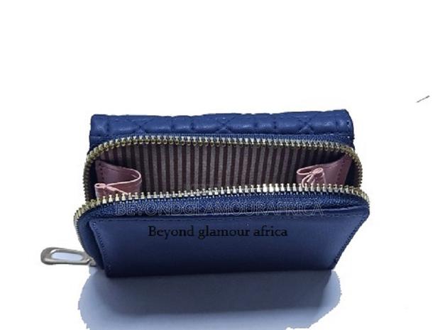Women's Navy Blue Leather Wallet - thumbnail 4