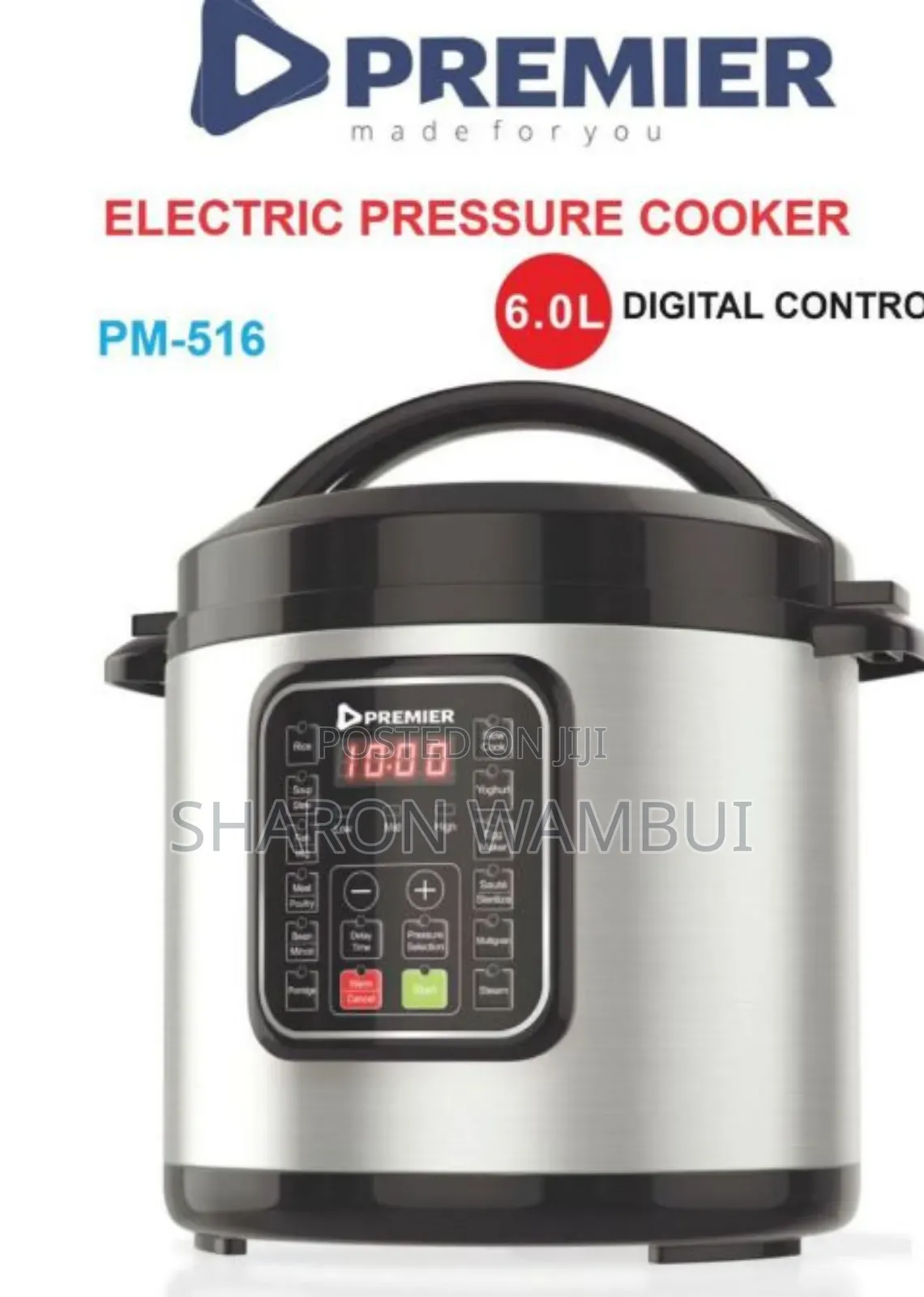 Premier Electric Pressure Cooker 6l/6l Premier Pressure Cooker
