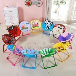 Kids Foldable Moon Chairs With Cartoon Characters. - main view