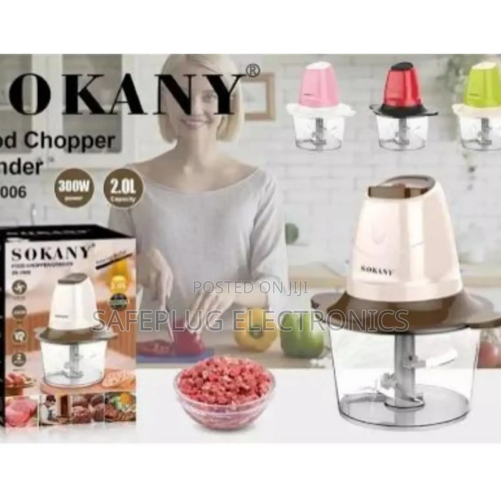 Sokany 2l Chopper - Chop/Blend/Grind - 500w Motor | 1-Year Warranty