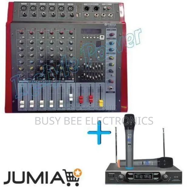 Omax 6 Channel Powered Mixer + Microphone - main view